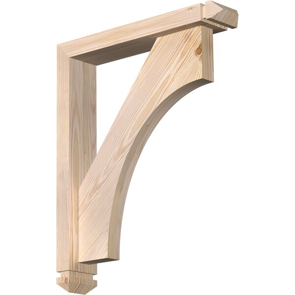 Ekena Millwork Westlake Arts and Crafts Smooth Bracket w/ Offset Brace, Douglas Fir, 3 1/2"W x 18"D x 22"H BKT0402X18X22WTL03SDF - main